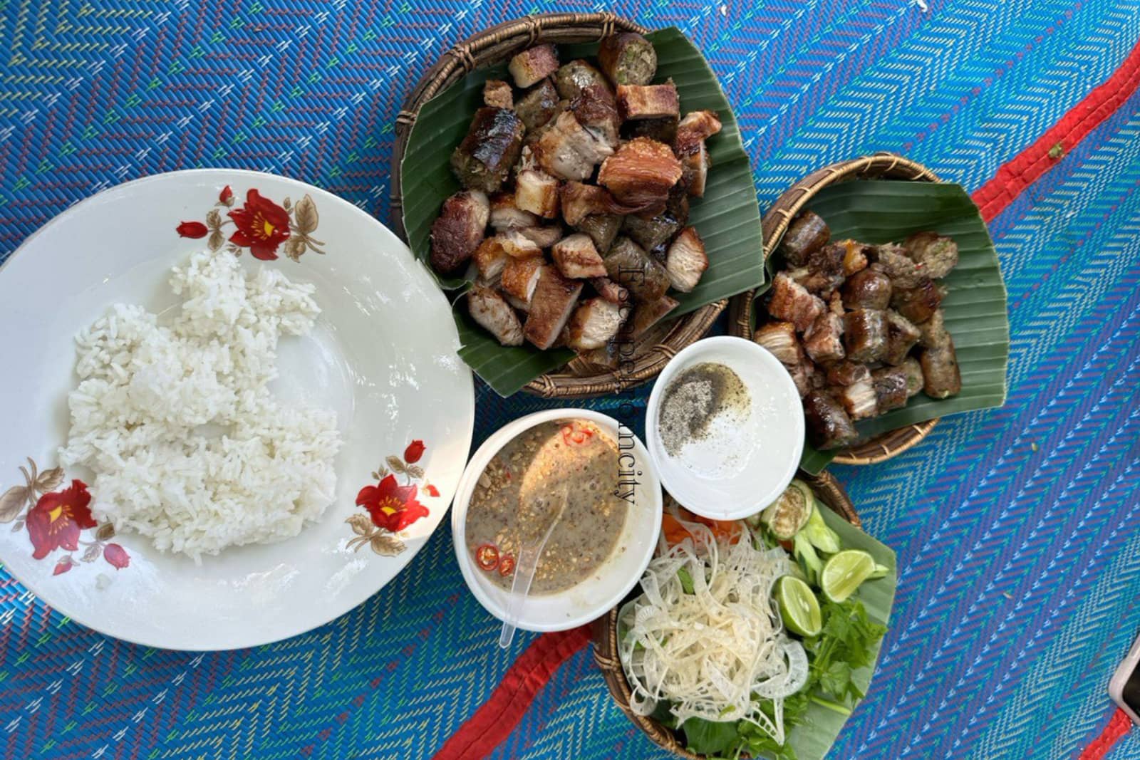 Eating lunch at Preah Dak Village Siem reap 