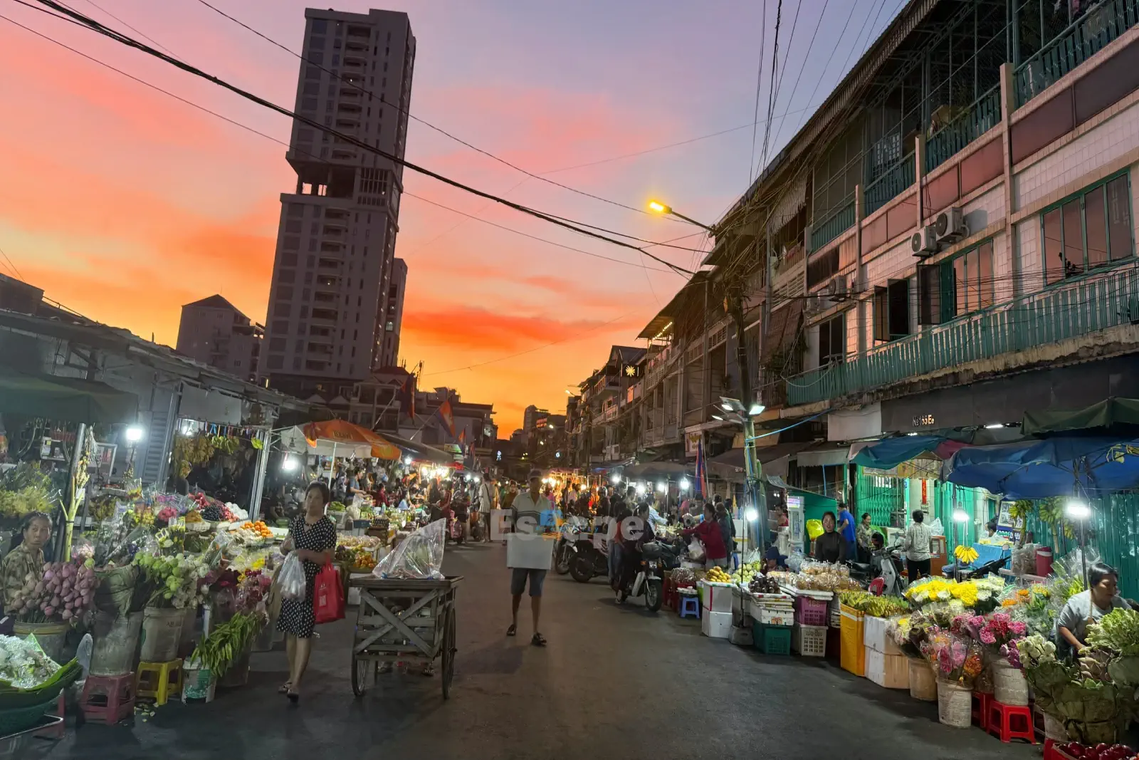 Local wholesale  Vegetable market in Phnom Penh Cambodia